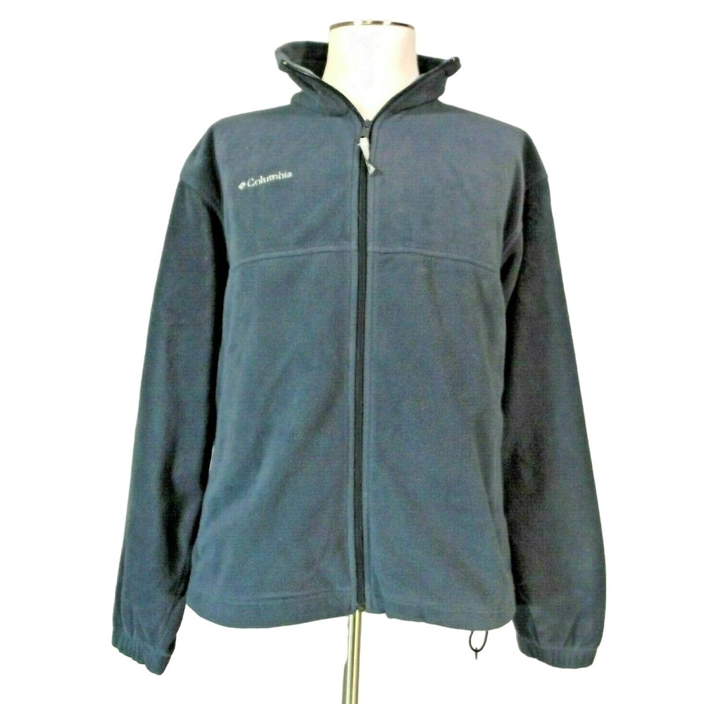 Columbia Full Zip Fleece Jacket Mens XL Blue Microfiber Outdoor Hiking Lightweig
